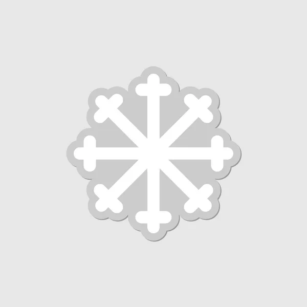 Стикер "Зимняя снежинка". Рождественская снежинка с тенью — стоковый вектор