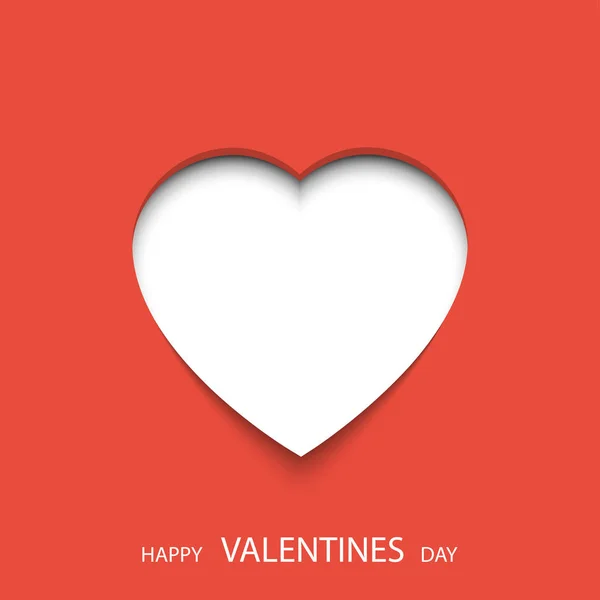 Feliz cartel de San Valentín. Corazón 3d ilustración con lugar para su texto. Ilustración vectorial. Eps10 — Vector de stock