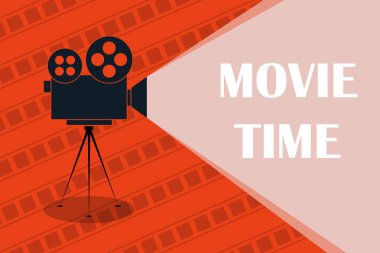 Sinema arka plan veya afiş. Film zamanı. Sinema bileti. Sinema kamera