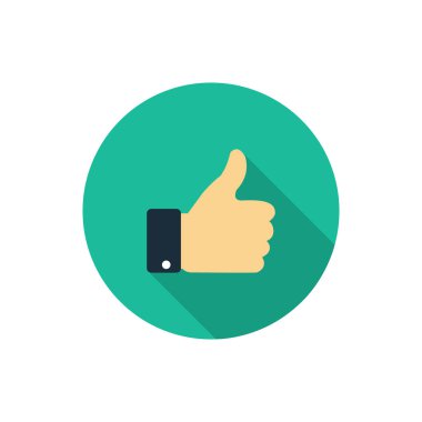 Düz simgesi gibi. Gölge simgesiyle başparmak. Parmak kadar