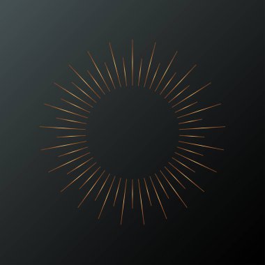 Güneş ışınları simgesi. Doğrusal çizim. Vintage ve yenilikçi güneş ışınları