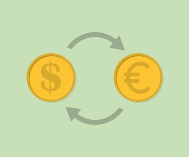 Exchange para vektör simge düz tasarım