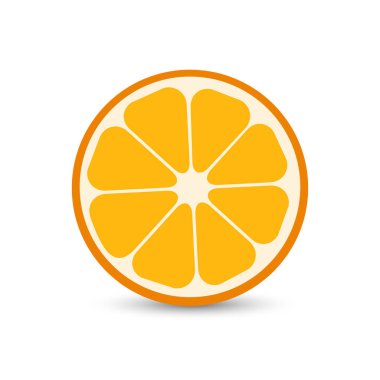 Orange fruit in flat designe. Half orange clipart