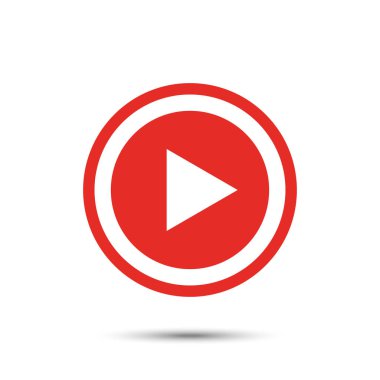 Kırmızı gölge ile düz stil düğmesi simgesi oynamak