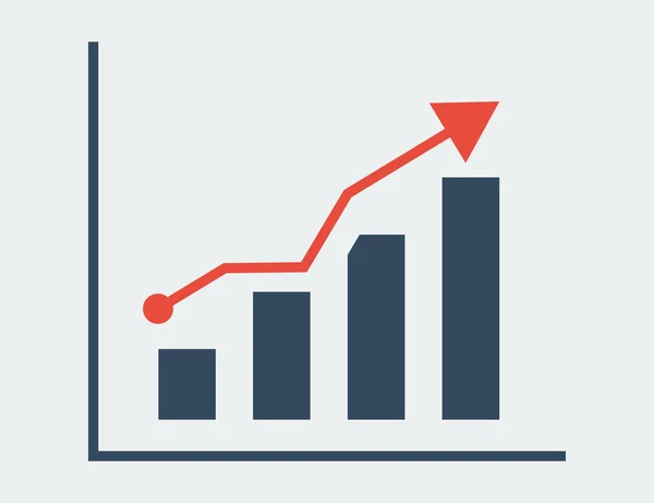 Icona del vettore grafico in crescita — Vettoriale Stock