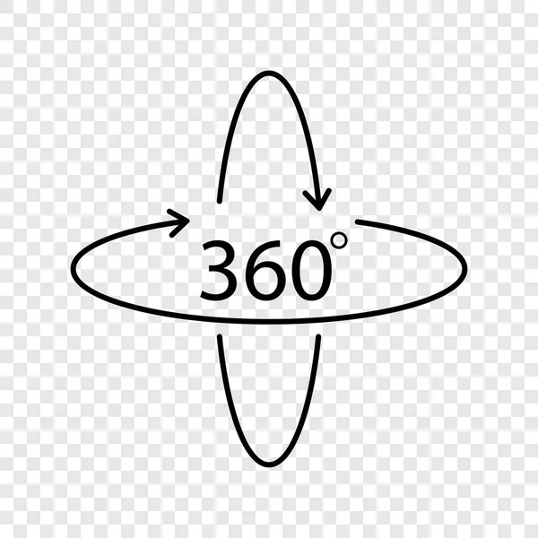 360 stupňů vektorové ikony — Stockový vektor