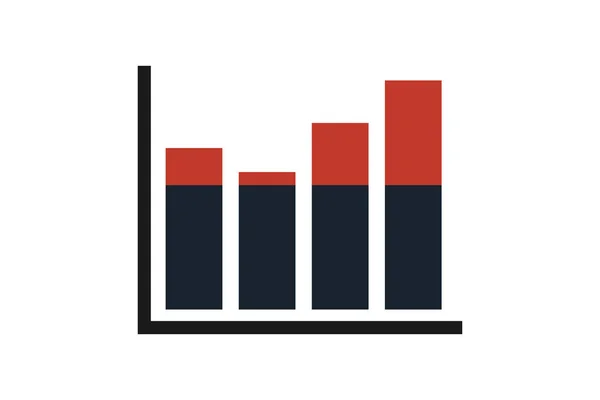 Icona del vettore grafico in crescita — Vettoriale Stock