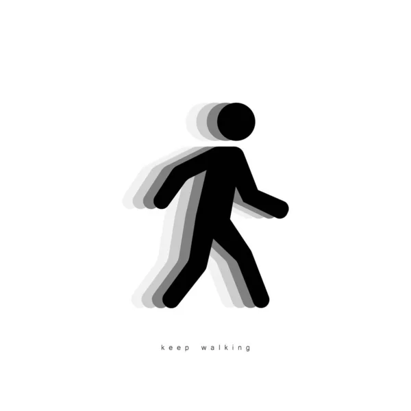 Walking man icon. People walking vector icon with shadow. Concept Keep Walking, isolated on white background in modern simple flat style for web design. Man icon. Vector — Stock Vector
