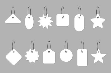 Boş Sarı Pankartlar. Etiketler için rozetler. İndirimli satışlar için Koleksiyon Etiketleri Etiketleri. Vektör İllüstrasyonu 