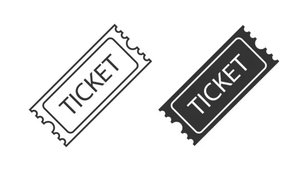Två Biljetter vektor ikoner. Biljetter i olika design. Linje och — Stock vektor