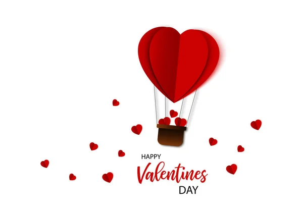 Saint Valentin. Ballon pneumatique en forme de cœur volant avec des coeurs. P — Image vectorielle