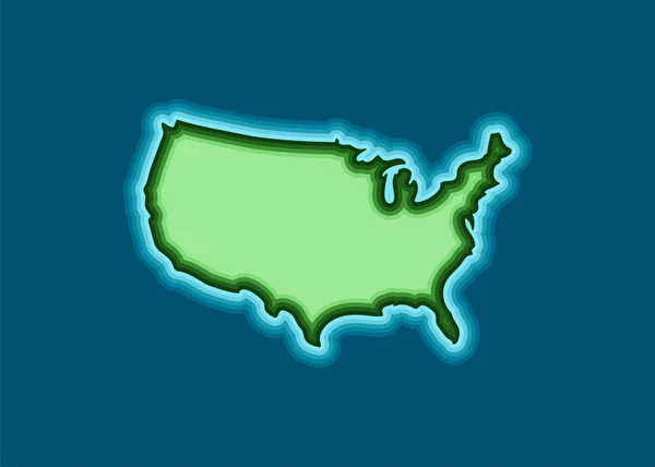 Карта США в модном 3D дизайне. 3d шаблон США Карта с, изолированный — стоковый вектор