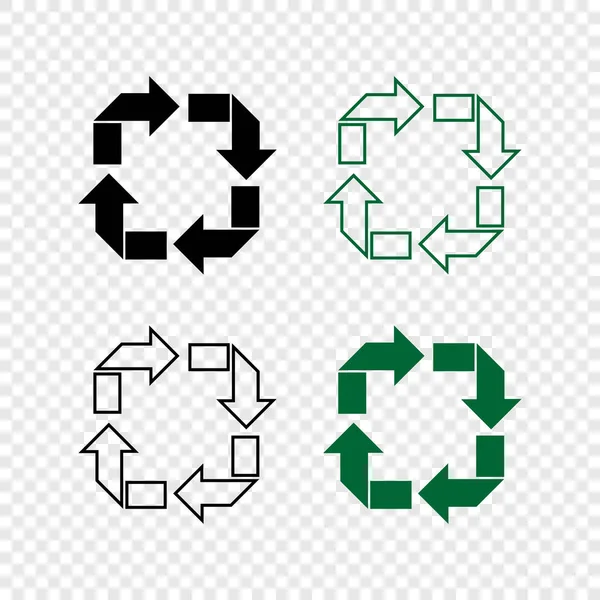 Recycle Vector Icons Collection Recycle Icons Linear Flat Design Isolated — Stock Vector