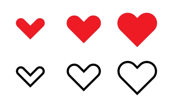 Hearts Icons Collection Red Black Heart Vector Icons Hearts Modern — Stock Vector