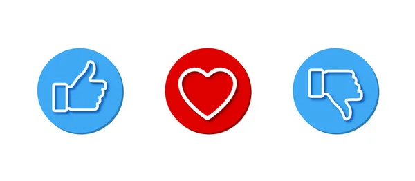 Heart Dislike Vector Set Icons Dislike Heart Button Isolated White — Stock Vector