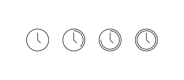 Zaman Simgeleri Zle Saat Arka Arkaya Düz Doğrusal Dizaynlı Zaman — Stok Vektör