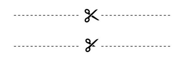 Ciseaux Ciseaux Avec Lignes Coupées Isolés Sur Fond Blanc Ciseaux — Image vectorielle