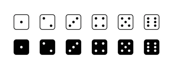 Kockajáték Állítsa Játék Kocka Elszigetelt Fehér Alapon Kockák Egy Lapos — Stock Vector