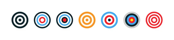 Target Collection Target Vector Icons Isolated White Background Targets Different — Stock Vector