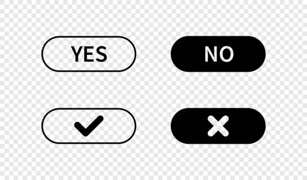 Ellenőrizze Jelölőgombokat Kullancs Kereszt Gombok Igen Nincs Gomb Ellenőrizze Jel — Stock Vector