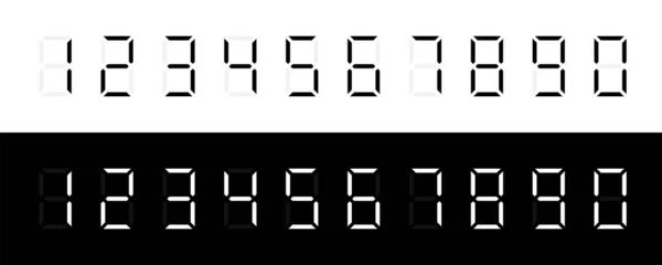 Digitální Čísla Řadě Čísla Od1 Do10 Digitální Čísla Bílém Černém — Stockový vektor
