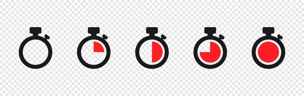Timer Vector Icons Transparent Background Set Timer Countdown Timer Vector — Stock Vector