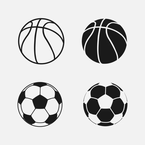 Collezione Palle Calcio Pallacanestro Palle Nel Web Design Illustrazione Vettoriale — Vettoriale Stock