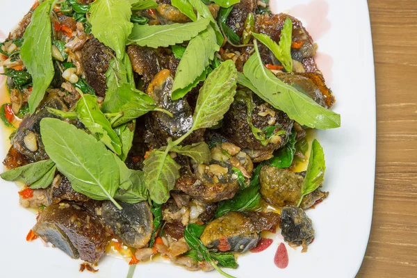 Preserved egg, Century egg stir-fried with basil