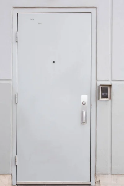Door with handle, lock and viewer