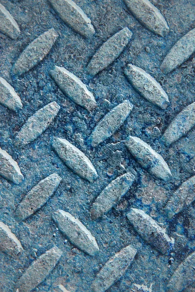 Ancien motif de texture de plaque métallique diamant rouillé utilisé comme fond abstrait — Photo