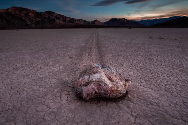 The Racetrack Playa, or The Racetrack, is a scenic dry lake feat — Stock Photo, Image