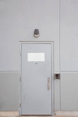Door with handle, lock and viewer