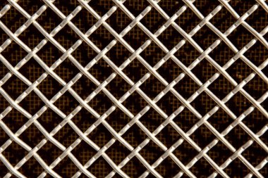 Siyah arkaplanda metal ızgara