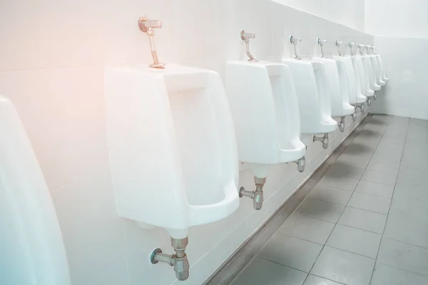 Clean urinals men in toilet — Stock Photo, Image