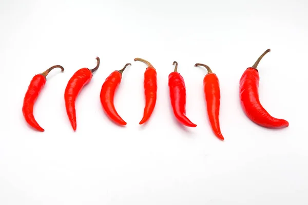 Κόκκινο πιπέρι τσίλι απομονώνονται σε λευκό φόντο — Φωτογραφία Αρχείου