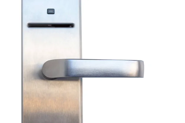 Modern metal dörrhandtag med systemet säkerhetslås — Stockfoto
