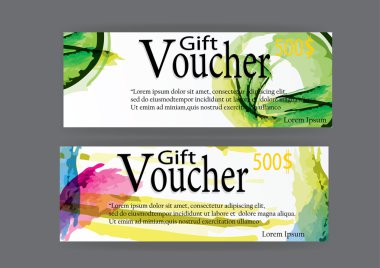 Suluboya arka plan ile Promosyon pazarlama için hediye çeki