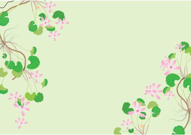 sınır tasarım .frame için soyut lotus çiçek çiçekler ve .vector illüstrasyon bırakır