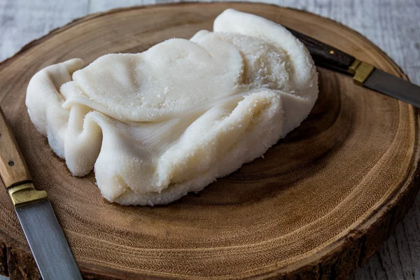 Raw Tripe / iskembe on a wooden surface — Stock Image Raw Tripe / iskembe on a wooden surface Royalty Free Stock Images