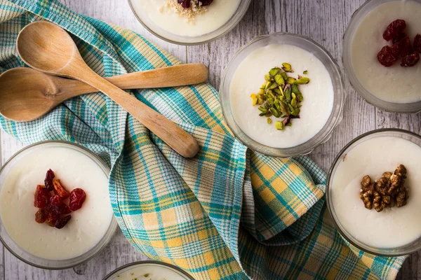 Turkish Dessert Muhallebi / Homemade Pudding. — Stock Photo, Image