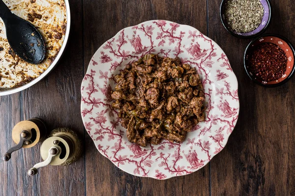 Türkisches Essen Et Kavurma / Geschmortes Rindfleisch. — Stockfoto