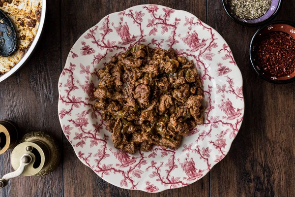 Comida turca Et Kavurma / Carne de res estofada . — Foto de Stock