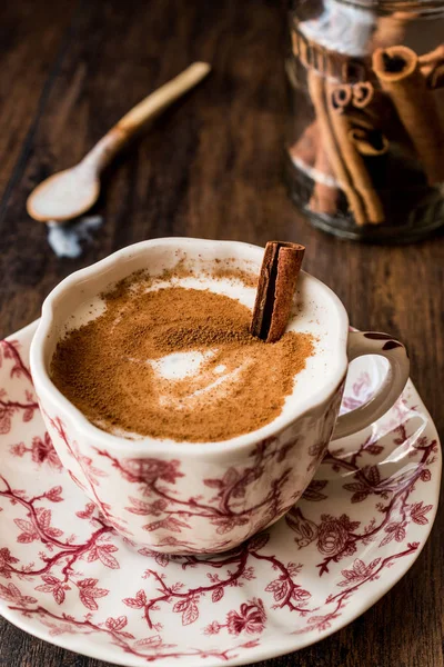 Turkish Salep or Sahlep with cinnamon sticks / Christmas Eggnog — Stock Photo, Image