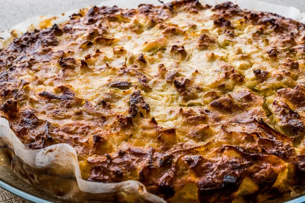 Torta de legumes com alho-poró e queijo / Pirasali Borek — Fotografia de Stock