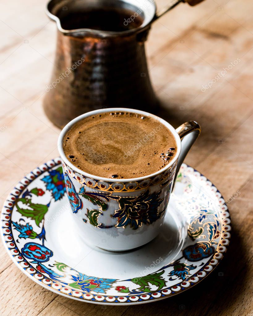 Turkish Coffee with Turkish Pot Cezve