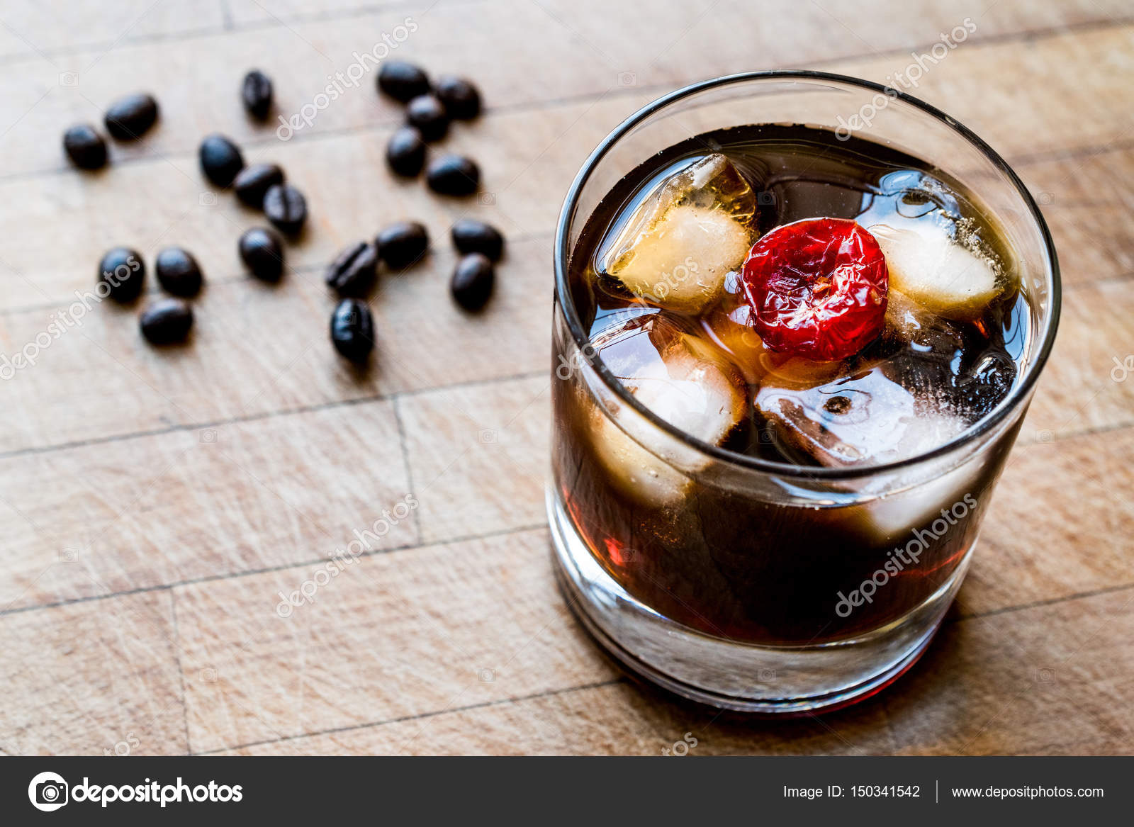 Black Russian Cocktail with vodka and coffee liquor Stock Photo by ©Alp