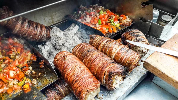 Турецкая уличная еда из баранины . — стоковое фото