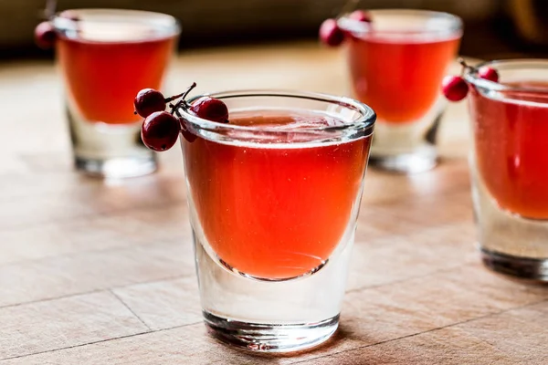 Cranberry cocktail shot with vodka — Stock Photo, Image