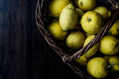 Sepette bahçesinden organik limon.