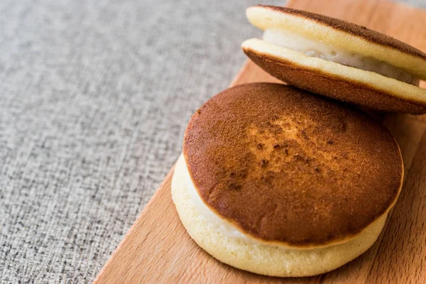 Pancake with cream or milk / sut burger — Stock Photo, Image